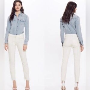 MOTHER The Rascal Ankle Snippet Whipping the Cream White Size 30